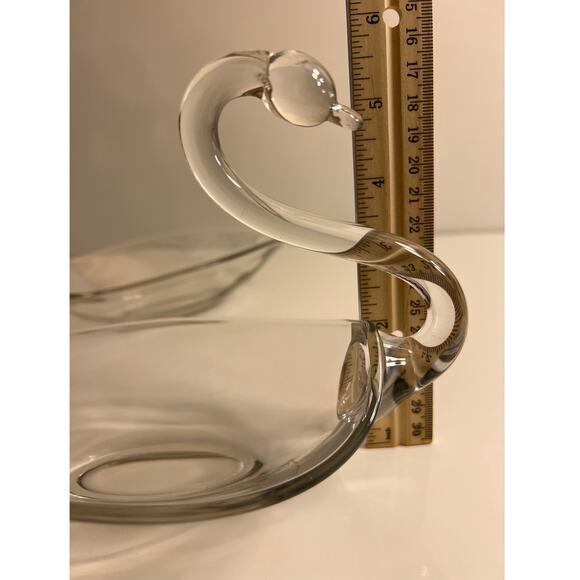 Vintage Duncan & Miller Clear Glass Open Back Swan Dishes - Picture 6 of 7